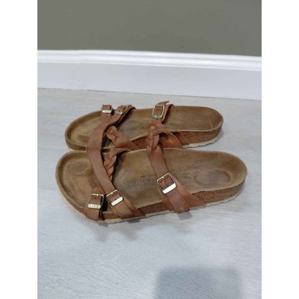 Birkenstock Franca Braided Cognac Oiled Leather Women Size 39EU 8us Regular